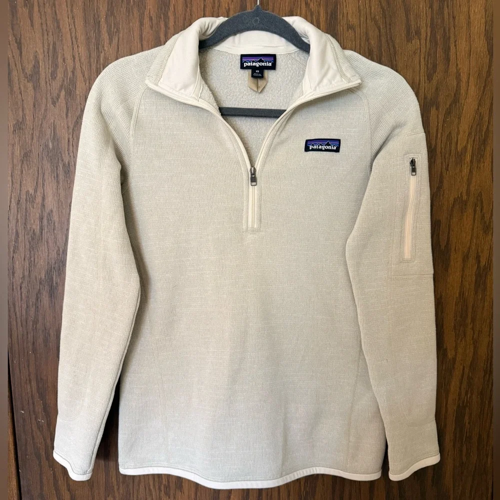Patagonia Beige Better Sweater 1/4 Zip Preppy Outdoor Cold Weather Sport Ski